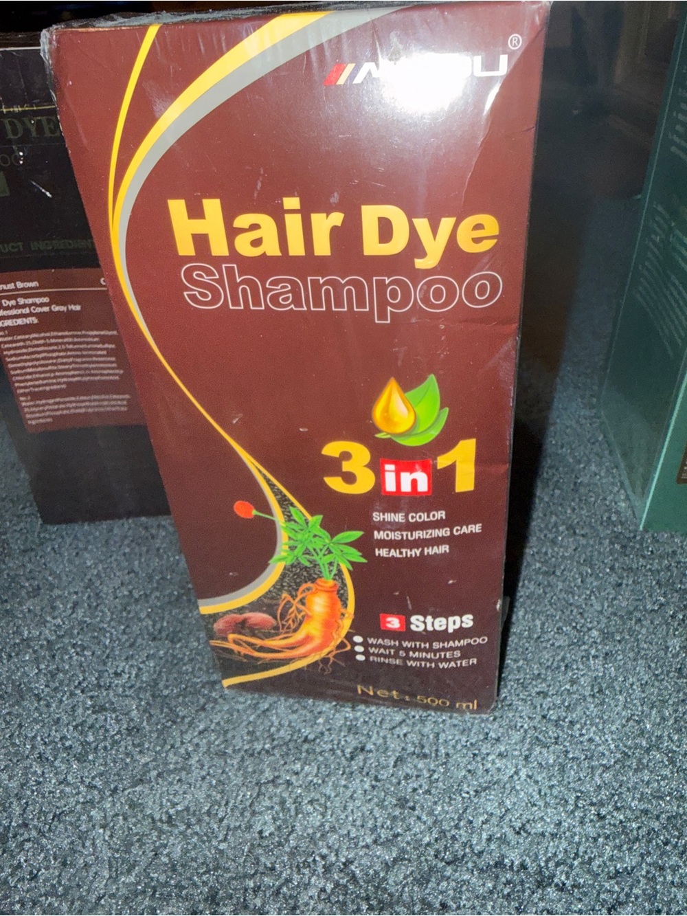 5 of them Hair Dye Shampoo 3-in-1 - Brown